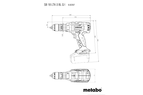Аккумуляторная ударная дрель Metabo SB 18 LTX-3 BL Q I