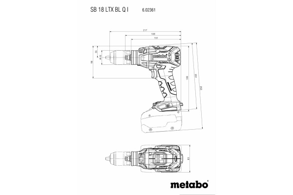 Аккумуляторная ударная дрель Metabo SB 18 LTX BL Q I